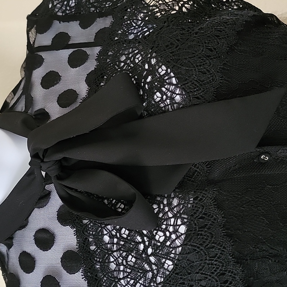 BETSEY JOHNSON Cap Sleeve Black Tie Jumpsuit Black size 14 - Picture 5 of 16